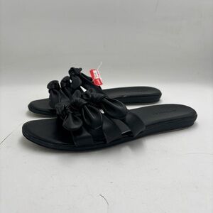 New Aerosoles Women’s 10 Black Triple Bow Warsaw Sandals